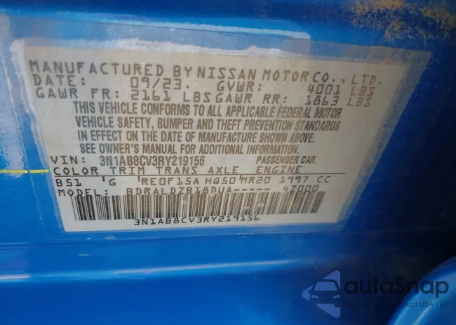 3N1AB8CV3RY219156: 43213034