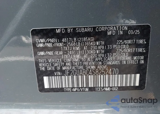 JF2GUABC4S8252470: 43213114