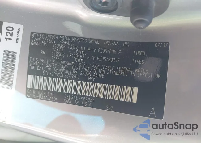 5TDYZ3DC3HS876505: 43213173