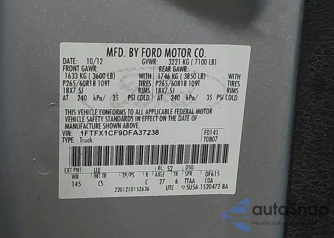 1FTFX1CF9DFA37238: 43213174