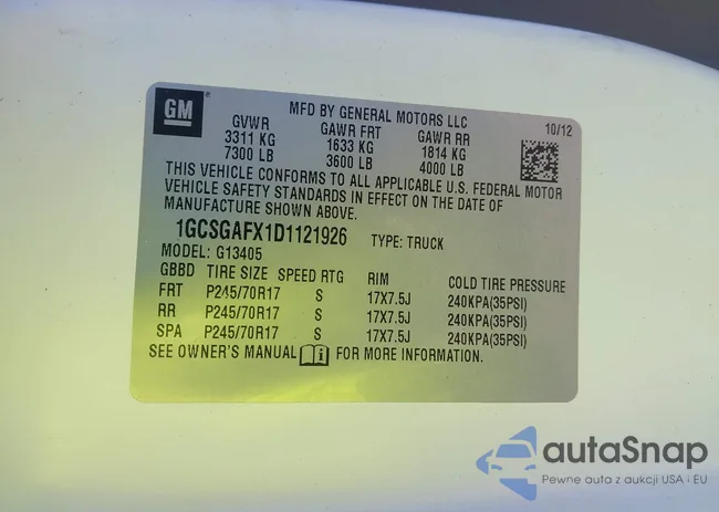 1GCSGAFX1D1121926: 43213184