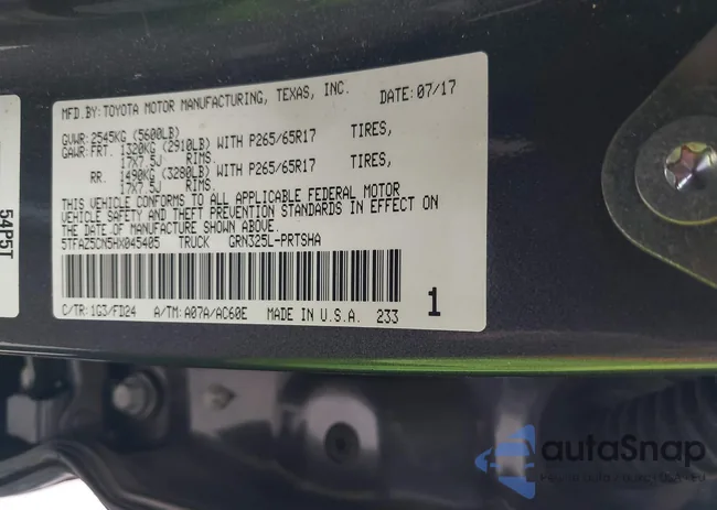 5TFAZ5CN5HX045405: 43213218