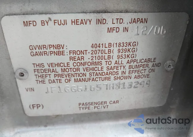 JF1GG61657H813299: 43213227