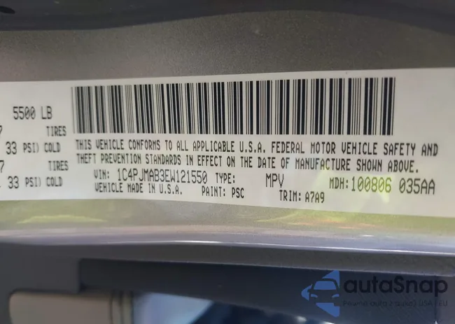 1C4PJMAB3EW121550: 43213399