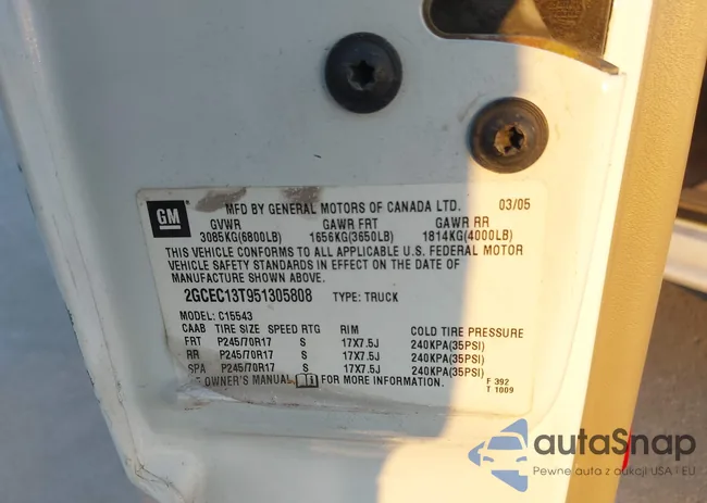 2GCEC13T951305808: 43213449