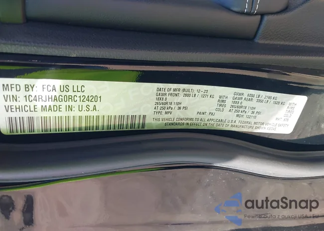 1C4RJHAG0RC124201: 43213468