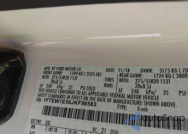 1FTEW1E56JKF98583: 43212703