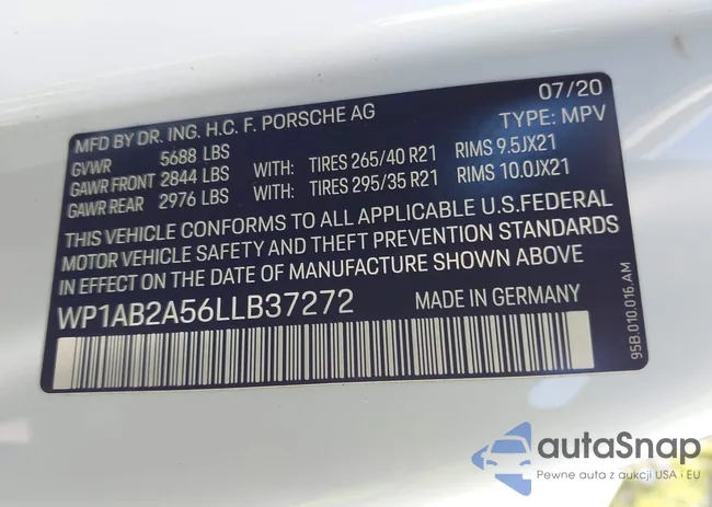 WP1AB2A56LLB37272: 43212834