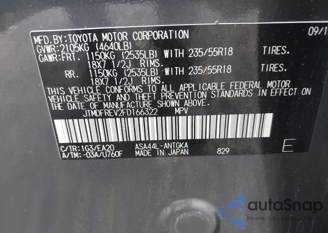 JTMDFREV2FD166322: 43213908