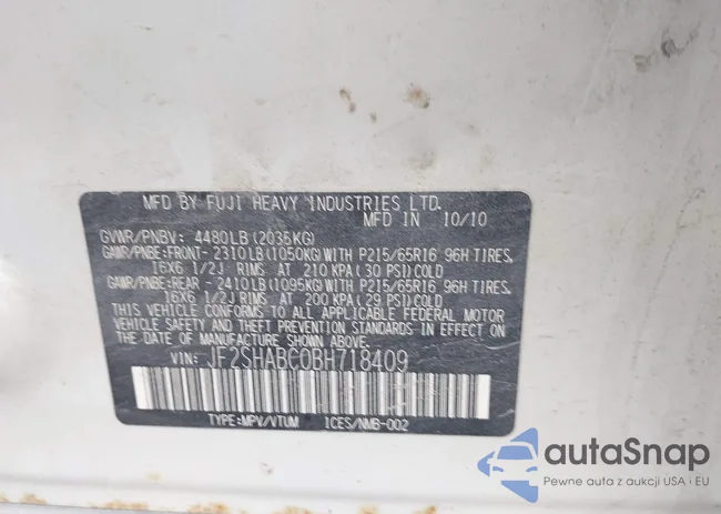 JF2SHABC0BH718409: 43213922