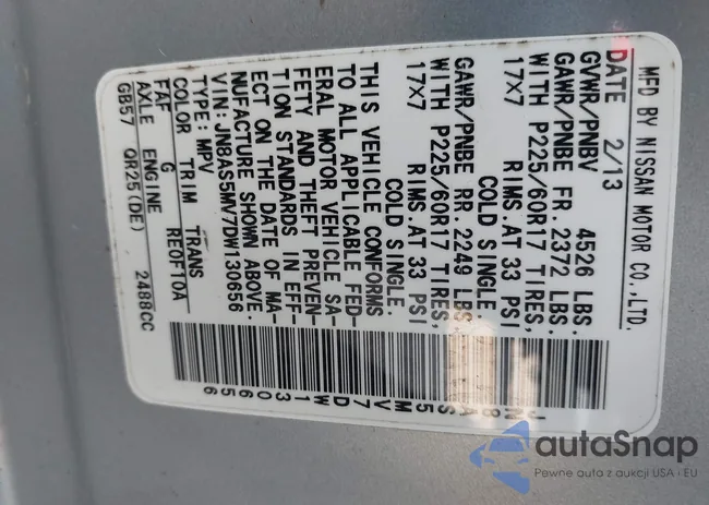 JN8AS5MV7DW130656: 43213935