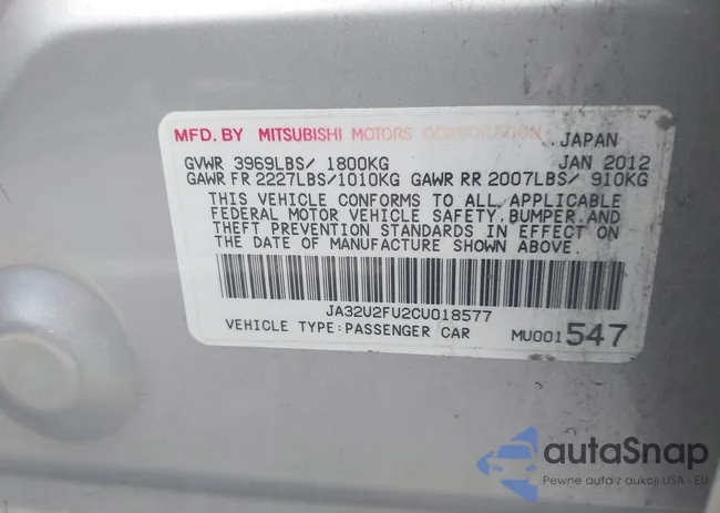 JA32U2FU2CU018577: 43214020