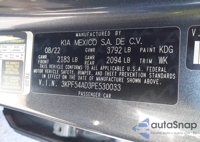 3KPF54AD3PE530033: 43214032