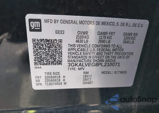 3GKALVEG8PL210071: 43214098