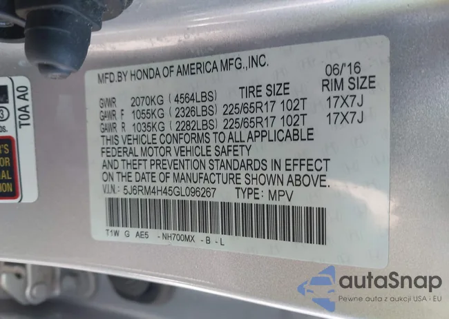 5J6RM4H45GL096267: 43214212