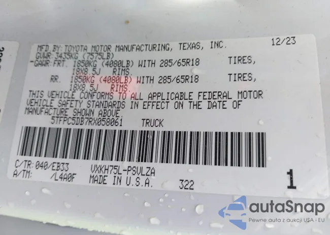 5TFPC5DB7RX058061: 43214287