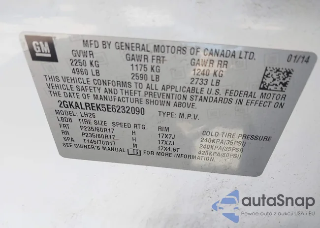 2GKALREK5E6232090: 43214297