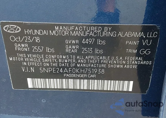 5NPE24AF0KH751938: 43214367