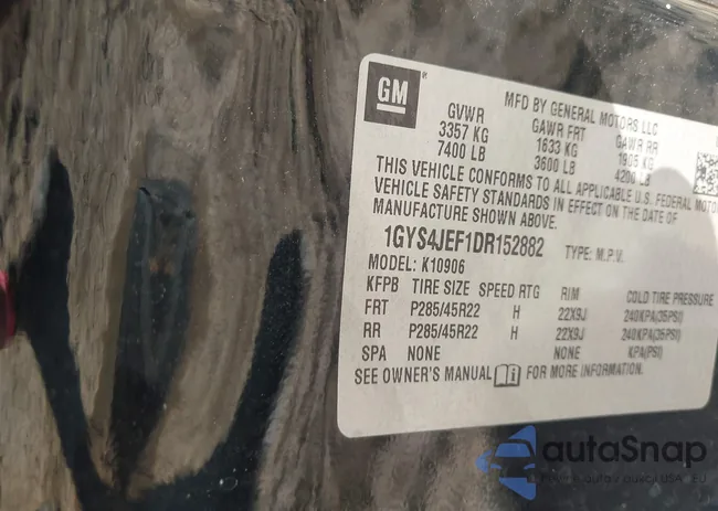 1GYS4JEF1DR152882: 43214456