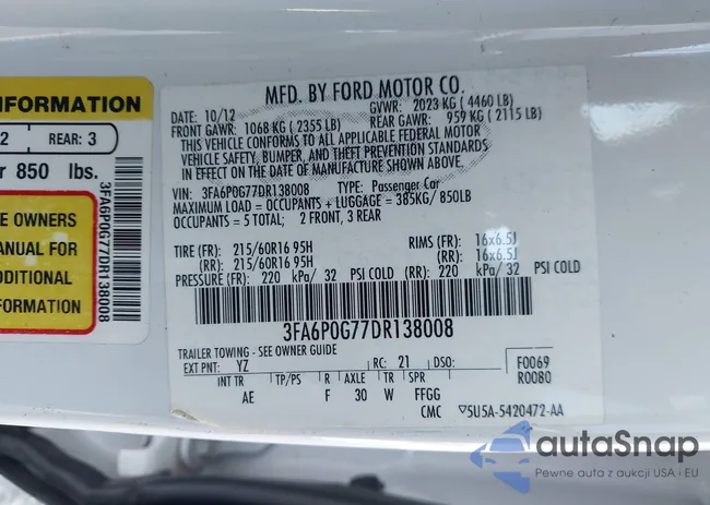 3FA6P0G77DR138008: 43214463