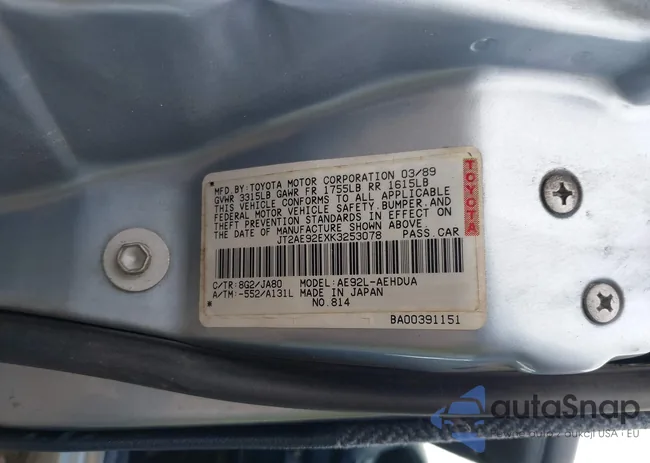 JT2AE92EXK3253078: 43213597