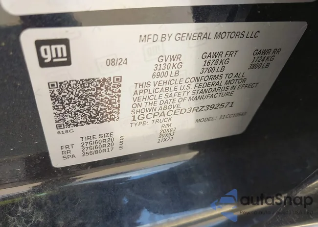 1GCPACED3RZ392571: 43213638