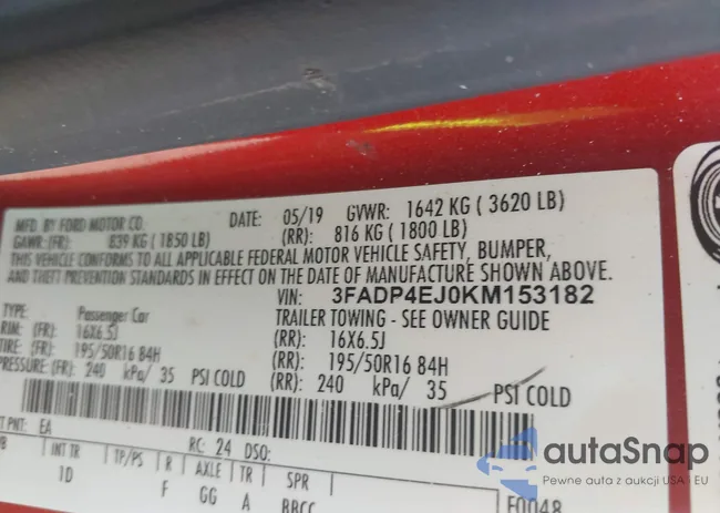 3FADP4EJ0KM153182: 43213836