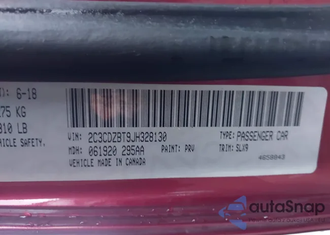 2C3CDZBT9JH328130: 43214928