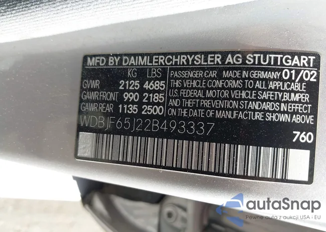 WDBJF65J22B493337: 43214933