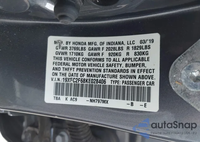 19XFC2F68KE028406: 43214969