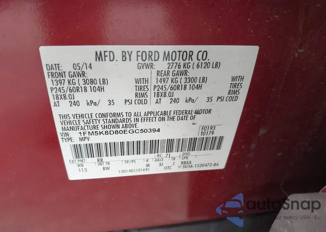 1FM5K8D80EGC50394: 43215027