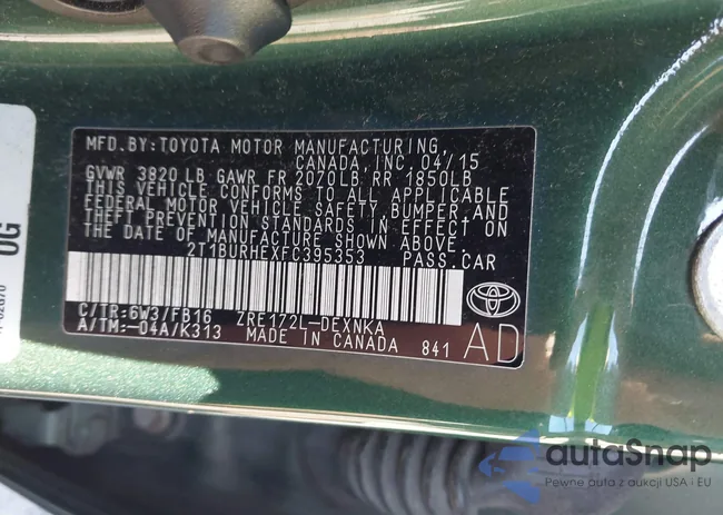 2T1BURHEXFC395353: 43215053