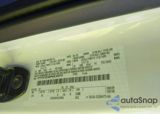 1FTFX1E54PKE30970: 43215139