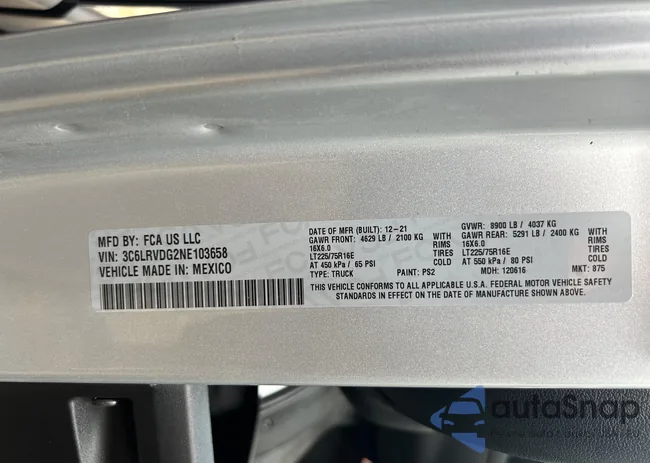 3C6LRVDG2NE103658: 43215258