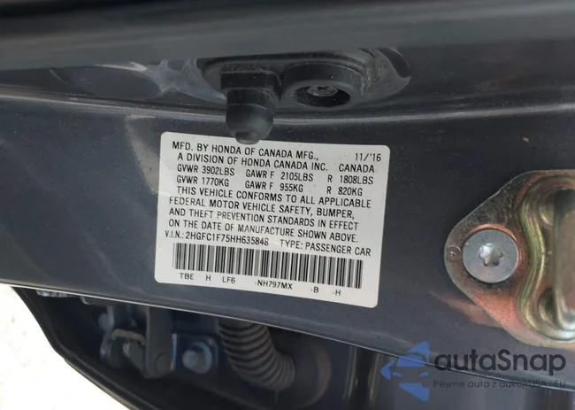 2HGFC1F75HH635848: 43215339