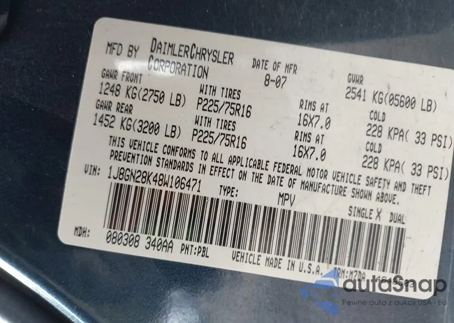 1J8GN28K48W106471: 43215349