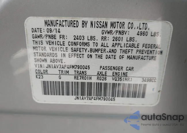 JN1AV7AP4FM790045: 43214524