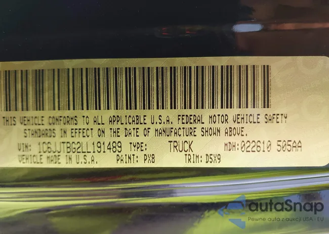 1C6JJTBG2LL191489: 43214683