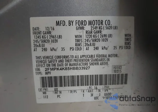 2FMPK4K85HBB33927: 43214707