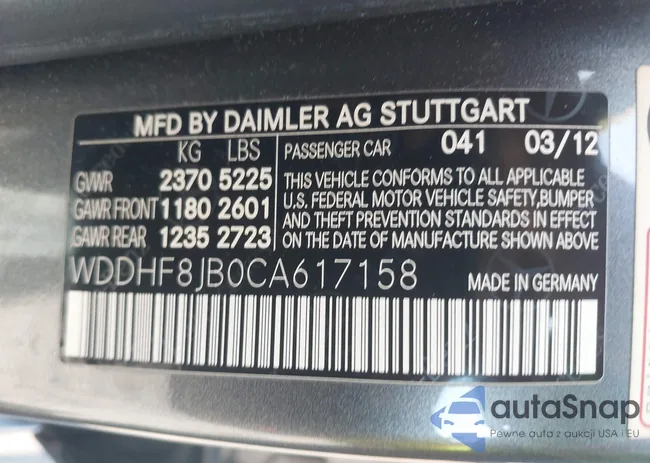 WDDHF8JB0CA617158: 43214727