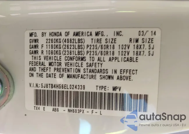 5J8TB4H56EL024339: 43214767