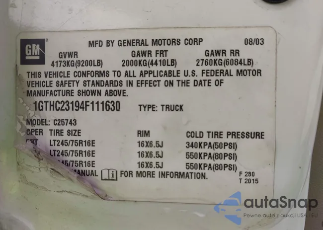 1GTHC23194F111630: 43214905