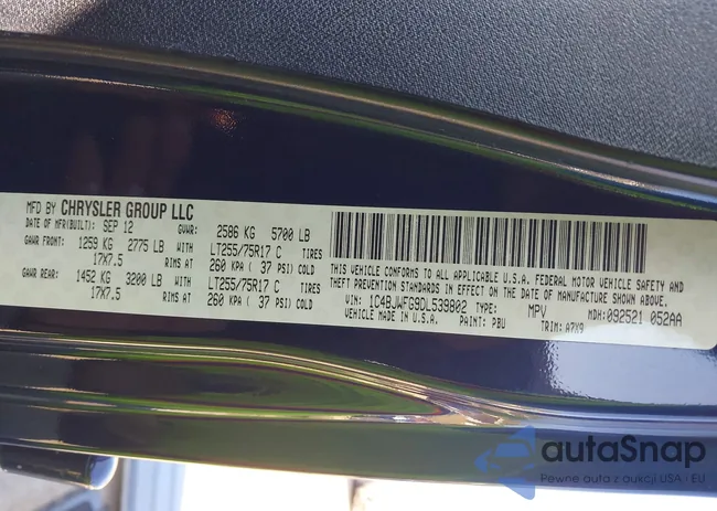 1C4BJWFG9DL539802: 43215964