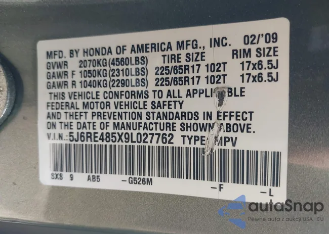 5J6RE485X9L027762: 43215991