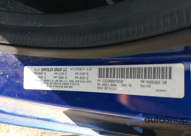 1C3CDZAB9DN702529: 43216007