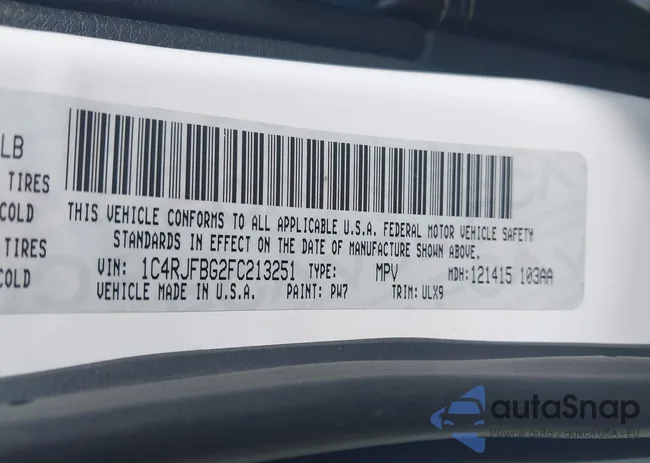 1C4RJFBG2FC213251: 43216341