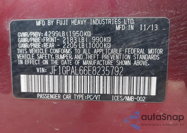 JF1GPAL66E8235792: 43215602