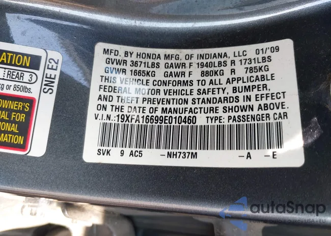 19XFA16699E010460: 43215741