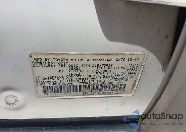 JT3GP10V7X7051450: 43216920