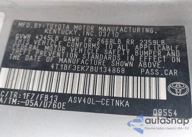 4T1BF3EK7BU134868: 43216979